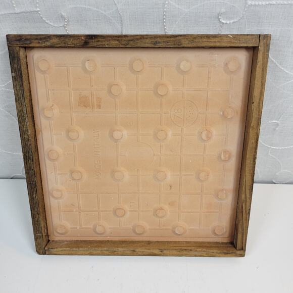 Vintage Tile Trivet Semigres Italy Wood Framed Hand Painted Flower Art MCM - Picture 13 of 14